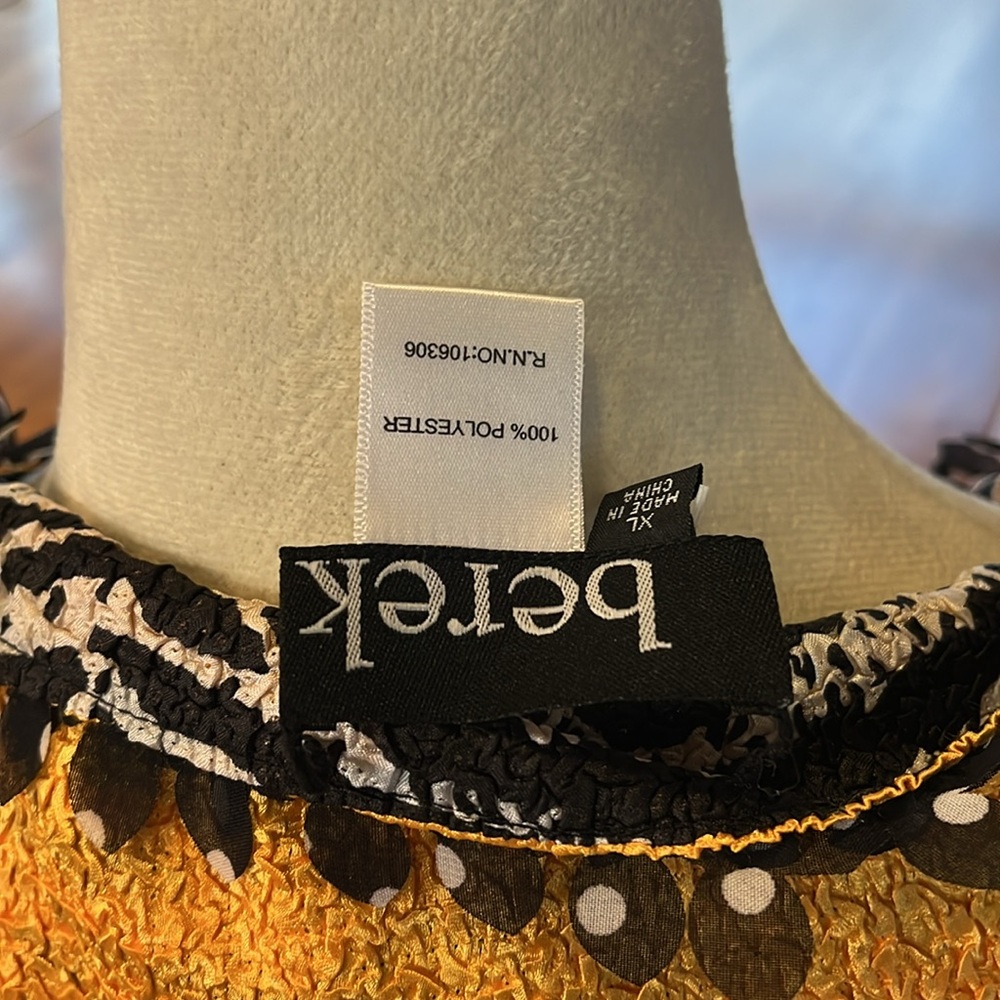 Berek Crinkle Art-to-Wear Reversible Marigold Yellow/Animal Print Jacket - Picture 7 of 11